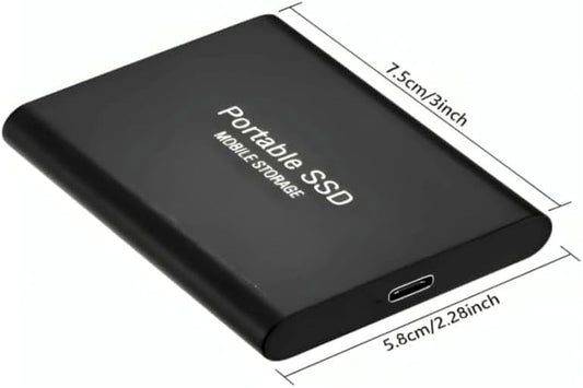 2T Portable External SSD (2000GB) – USB 3.0 & Type-C High-Speed Solid State Drive, Ultra-Slim Shockproof External Storage Compatible with Windows, Mac & Linux