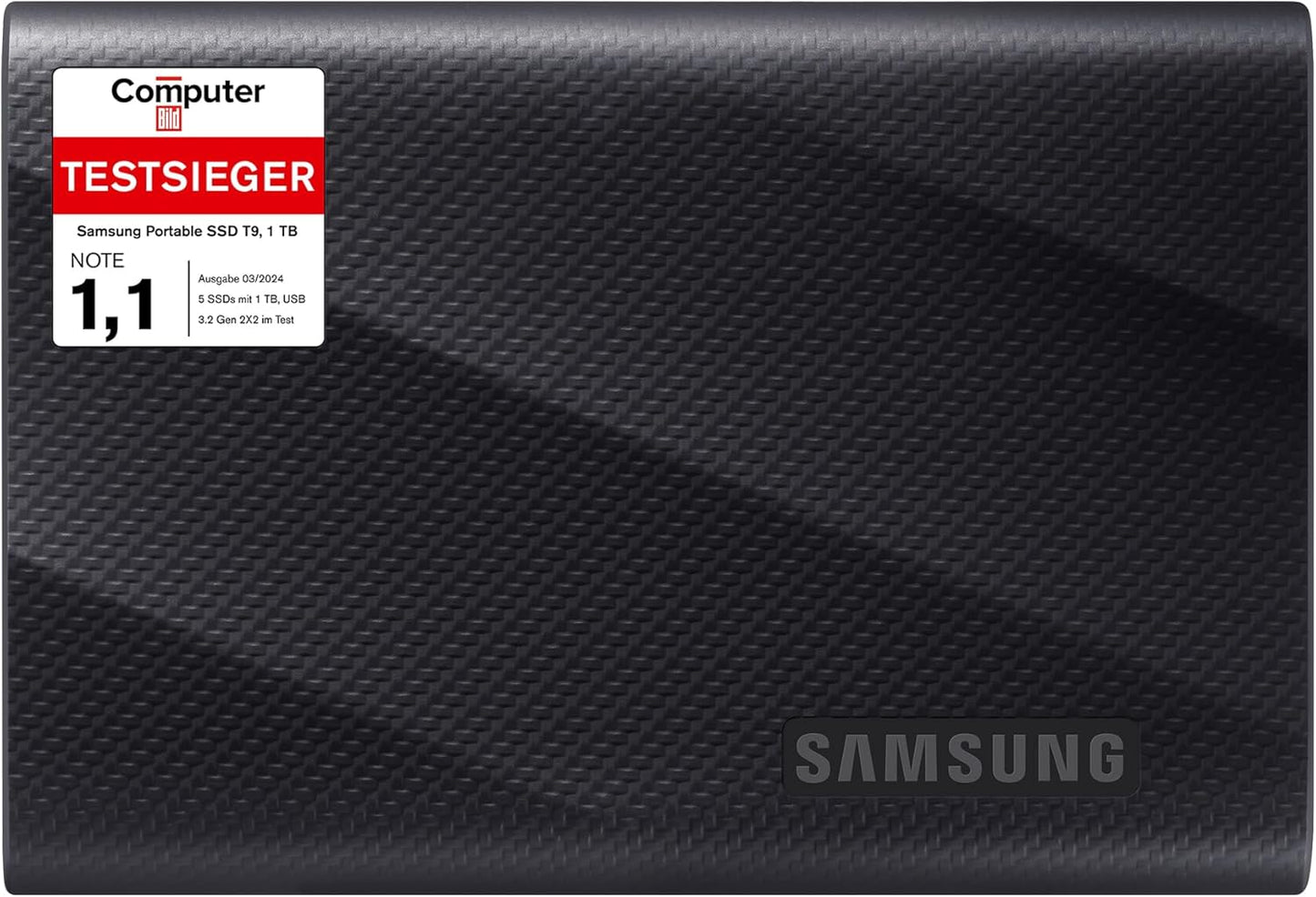10 pcs Samsung MU-PG1T0B/EU Portable SSD T9, 1TB, 2000MB/s Read, 2000MB/s Write, USB 3.2 Gen.2x2, External Hard Drive for Professional Users, Compatible with Mac, PC, Smartphone and 12K Cameras