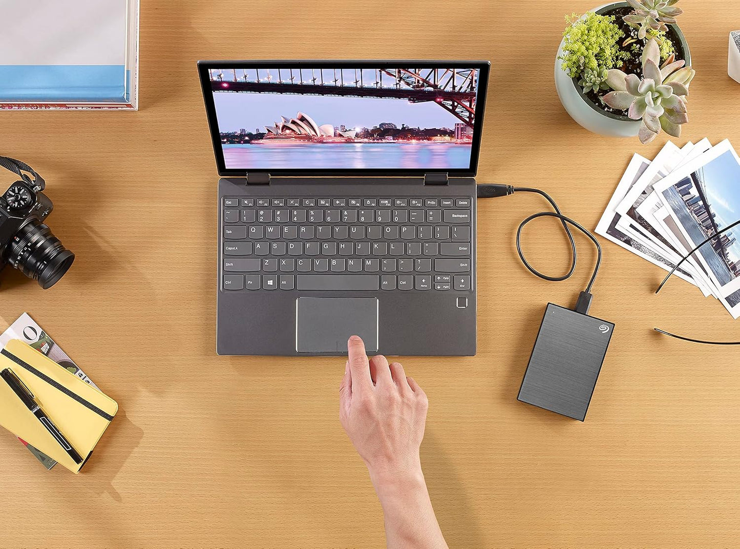 Seagate One Touch 2TB Portable External Hard Drive, Hardware Encryption with Password Access, PC, Notebook & Mac, Xbox One & Series, PS4, PS5, USB 3.0, Space Gray, Rescue Service