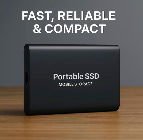 2T Portable External SSD (2000GB) – USB 3.0 & Type-C High-Speed Solid State Drive, Ultra-Slim Shockproof External Storage Compatible with Windows, Mac & Linux