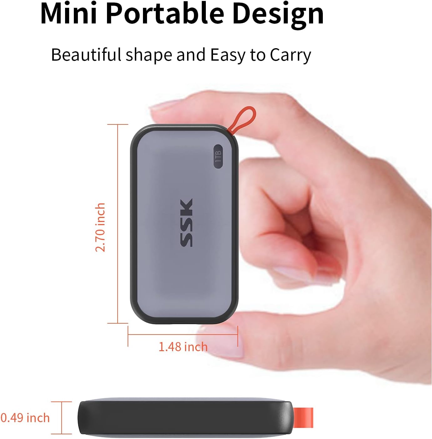 10 pcs SSK Portable SSD 1TB External Solid State Drives, up to 1050MB/s USB C SSD External Hard Drive USB 3.2